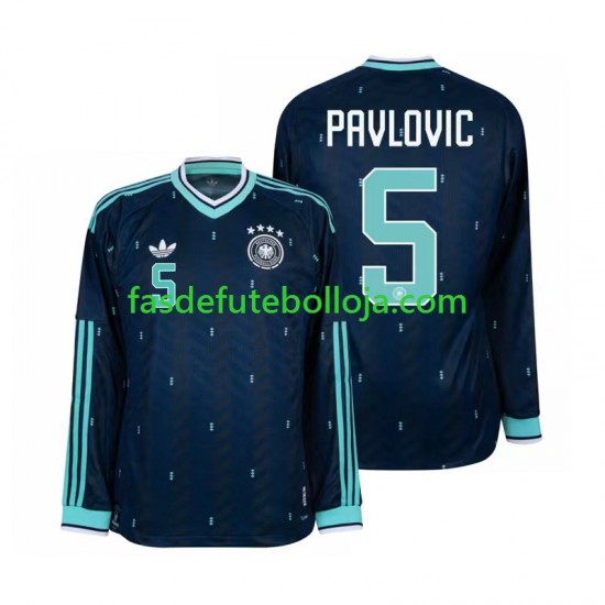 Camisola 2º Equipamento Seleção Alemã Aleksandar Pavlovic 5 World Cup 2026 Manga Comprida ,Homem Camisola 2º Equipamento Seleção Alemã Aleksandar Pavlovic 5 World Cup 2026 Manga Comprida ,Homem