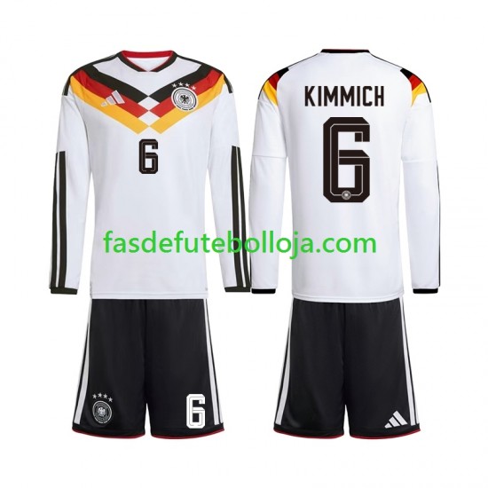 Camisola 1º Equipamento Seleção Alemã Joshua Kimmich 6 World Cup 2026 Manga Comprida ,Criança Camisola 1º Equipamento Seleção Alemã Joshua Kimmich 6 World Cup 2026 Manga Comprida ,Criança