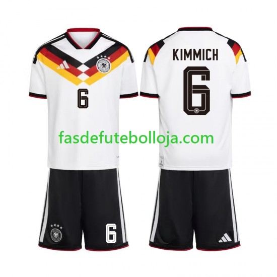 Camisola 1º Equipamento Seleção Alemã Joshua Kimmich 6 World Cup 2026 Manga Curta ,Criança