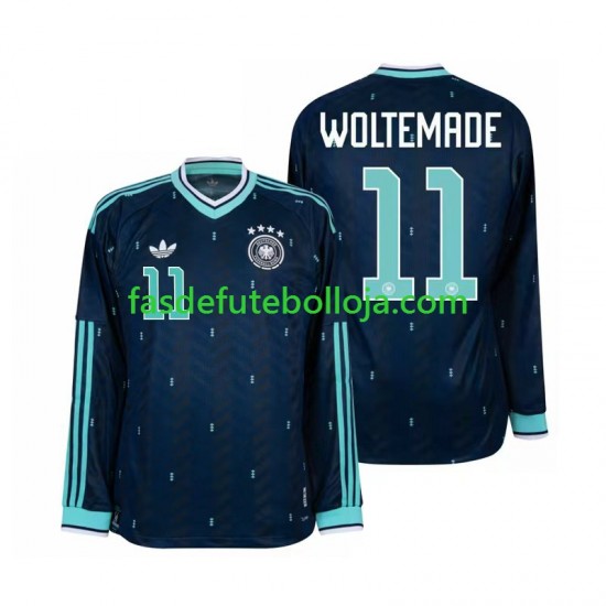Camisola 2º Equipamento Seleção Alemã Nick Woltemade 11 World Cup 2026 Manga Comprida ,Homem Camisola 2º Equipamento Seleção Alemã Nick Woltemade 11 World Cup 2026 Manga Comprida ,Homem