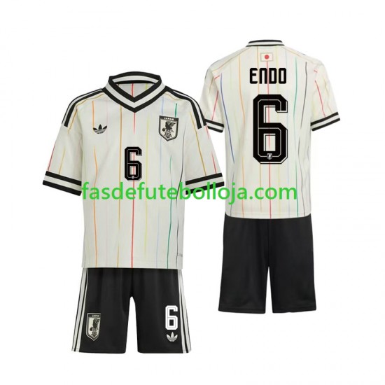 Camisola 2º Equipamento Seleção Japonesa Wataru Endo 6 World Cup 2026 Manga Curta ,Criança
