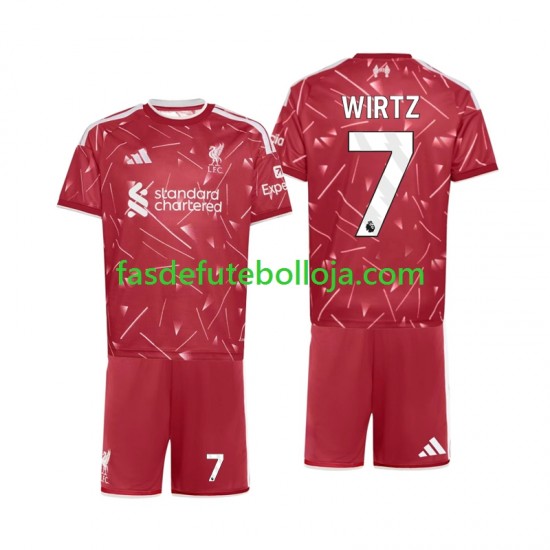 Camisola 1º Equipamento Liverpool Florian Wirtz 7 2026-2027 Manga Curta ,Criança Camisola 1º Equipamento Liverpool Florian Wirtz 7 2026-2027 Manga Curta ,Criança