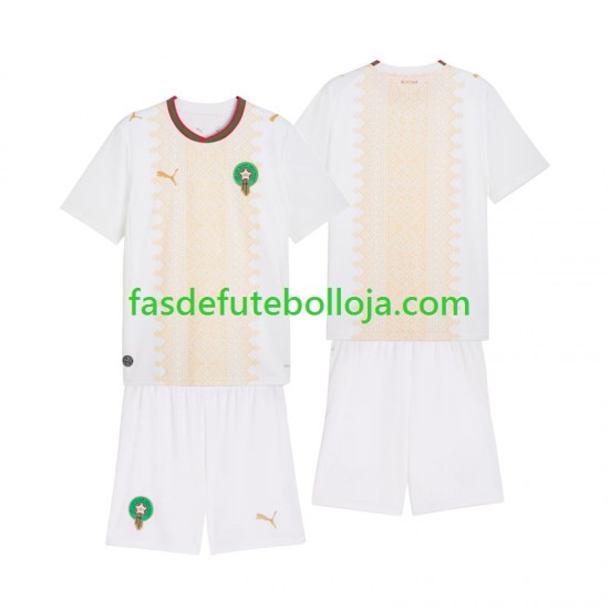 Camisola 2º Equipamento Seleção Marroquina 2026 Manga Curta ,Criança