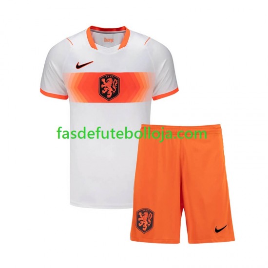 Camisola 2º Equipamento Seleção Neerlandesa World Cup 2026 Manga Curta ,Criança