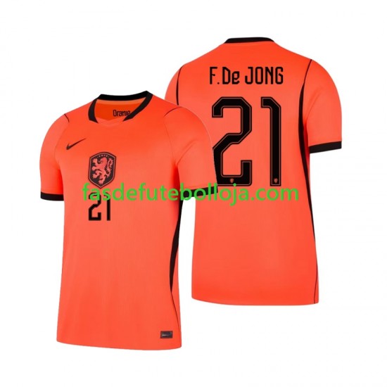 Camisola 1º Equipamento Seleção Neerlandesa Frenkie de Jong 21 World Cup 2026 Manga Curta ,Homem Camisola 1º Equipamento Seleção Neerlandesa Frenkie de Jong 21 World Cup 2026 Manga Curta ,Homem
