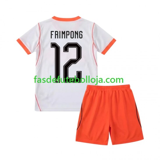 Camisola 2º Equipamento Seleção Neerlandesa Jeremie Frimpong 12 World Cup 2026 Manga Curta ,Criança Camisola 2º Equipamento Seleção Neerlandesa Jeremie Frimpong 12 World Cup 2026 Manga Curta ,Criança