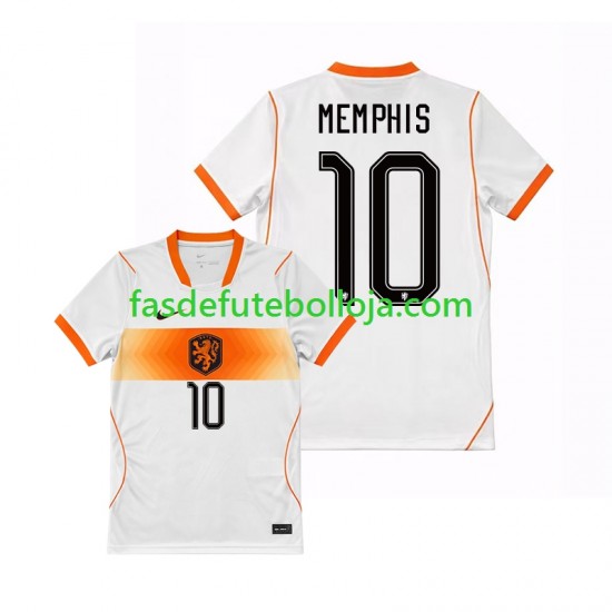 Camisola 2º Equipamento Seleção Neerlandesa Memphis Depay 10 World Cup 2026 Manga Curta ,Homem