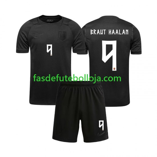 Camisola 2º Equipamento Seleção Norueguesa Braut Haaland 9 World Cup 2026 Manga Curta ,Criança Camisola 2º Equipamento Seleção Norueguesa Braut Haaland 9 World Cup 2026 Manga Curta ,Criança