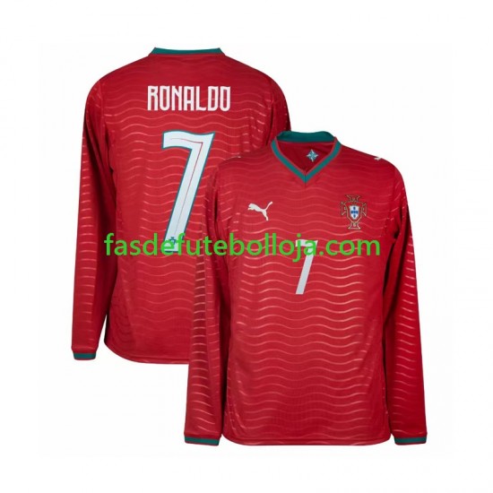 Camisola 1º Equipamento Seleção Portuguesa Cristiano Ronaldo 7 World Cup 2026 Manga Comprida ,Homem Camisola 1º Equipamento Seleção Portuguesa Cristiano Ronaldo 7 World Cup 2026 Manga Comprida ,Homem
