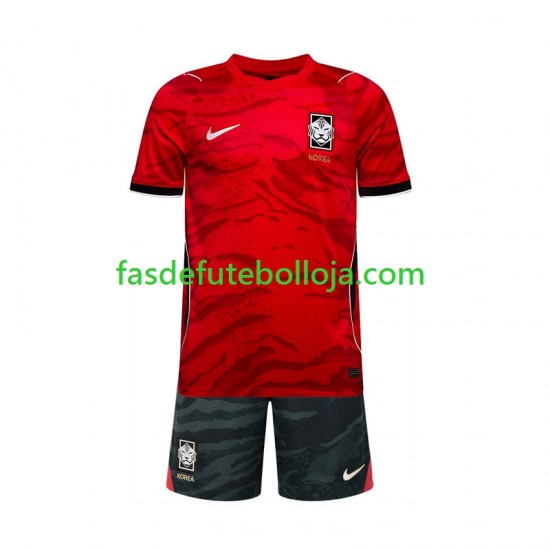 Camisola 1º Equipamento Seleção Sul-Coreana World Cup 2026 Manga Curta ,Criança