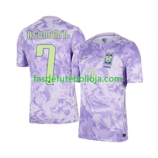 Camisola 2º Equipamento Seleção Sul-Coreana Son Heung-min 7 World Cup 2026 Manga Curta ,Homem