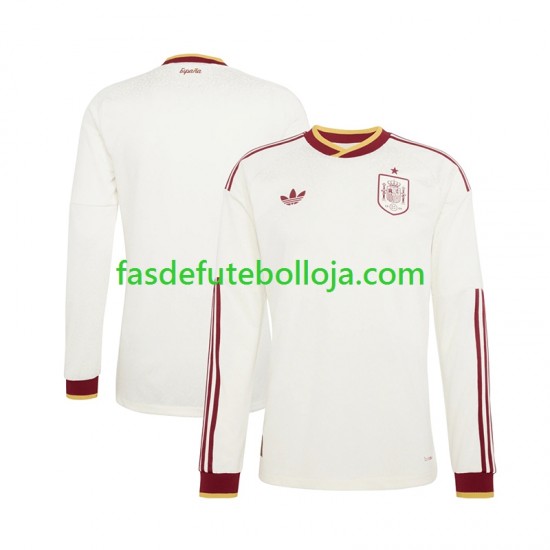 Camisola 2º Equipamento Seleção Espanhola World Cup 2026 Manga Comprida ,Homem