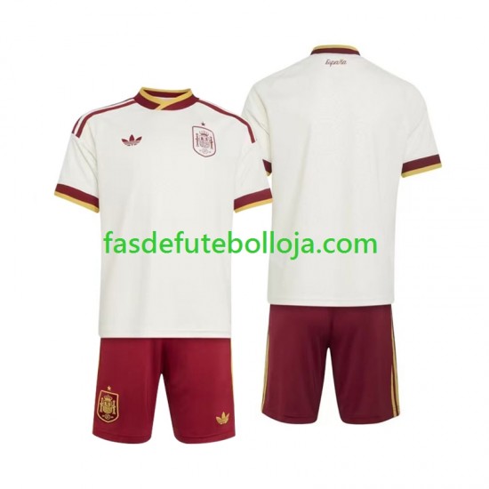Camisola 2º Equipamento Seleção Espanhola World Cup 2026 Manga Curta ,Criança