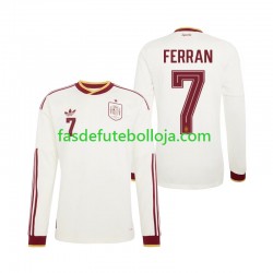 Camisola 2º Equipamento Seleção Espanhola Ferran Torres 7 World Cup 2026 Manga Comprida ,Homem