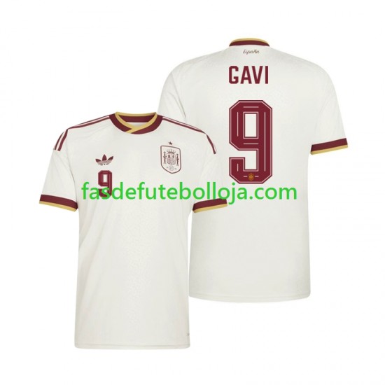 Camisola 2º Equipamento Seleção Espanhola Gavi 9 World Cup 2026 Manga Curta ,Homem