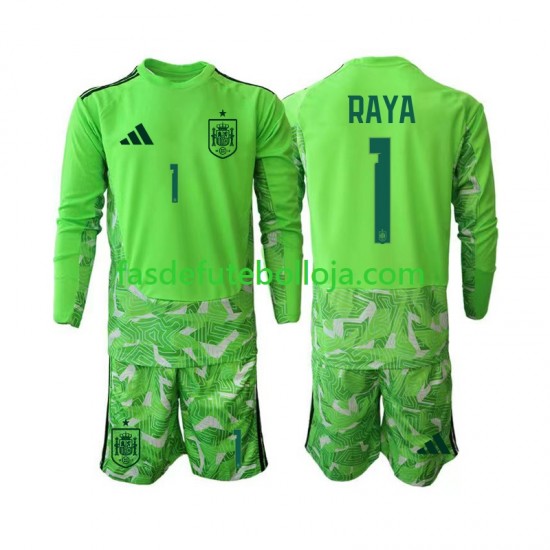 Camisola Guarda-redes Seleção Espanhola David Raya 1 6th Green color World Cup 2026 Manga Comprida ,Criança Camisola Guarda-redes Seleção Espanhola David Raya 1 6th Green color World Cup 2026 Manga Comprida ,Criança