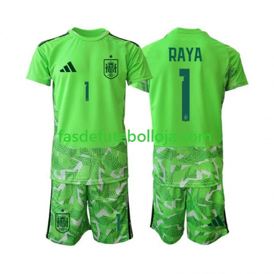 Camisola Guarda-redes Seleção Espanhola David Raya 1 6th Green color World Cup 2026 Manga Curta ,Criança Camisola Guarda-redes Seleção Espanhola David Raya 1 6th Green color World Cup 2026 Manga Curta ,Criança