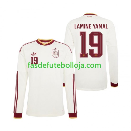 Camisola 2º Equipamento Seleção Espanhola Lamine Yamal 19 World Cup 2026 Manga Comprida ,Homem
