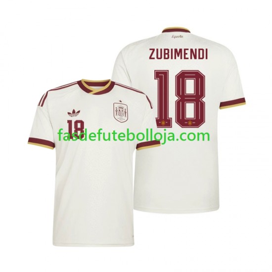 Camisola 2º Equipamento Seleção Espanhola Martin Zubimendi 18 World Cup 2026 Manga Curta ,Homem