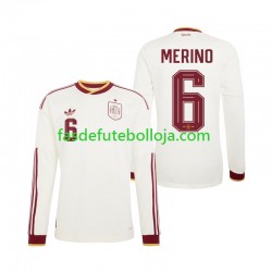 Camisola 2º Equipamento Seleção Espanhola Mikel Merino 6 World Cup 2026 Manga Comprida ,Homem