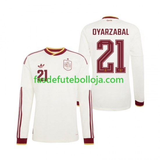 Camisola 2º Equipamento Seleção Espanhola Mikel Oyarzabal 21 World Cup 2026 Manga Comprida ,Homem Camisola 2º Equipamento Seleção Espanhola Mikel Oyarzabal 21 World Cup 2026 Manga Comprida ,Homem