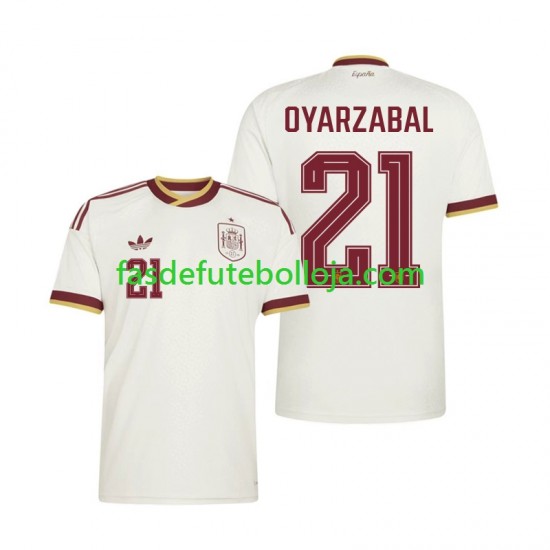 Camisola 2º Equipamento Seleção Espanhola Mikel Oyarzabal 21 World Cup 2026 Manga Curta ,Homem Camisola 2º Equipamento Seleção Espanhola Mikel Oyarzabal 21 World Cup 2026 Manga Curta ,Homem