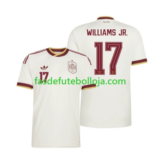 Camisola 2º Equipamento Seleção Espanhola Nico Williams 17 World Cup 2026 Manga Curta ,Homem