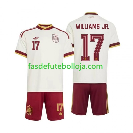 Camisola 2º Equipamento Seleção Espanhola Nico Williams 17 World Cup 2026 Manga Curta ,Criança