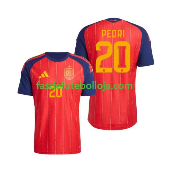 Camisola 1º Equipamento Seleção Espanhola Pedri 20 World Cup 2026 Manga Curta ,Homem