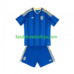 Camisola 2º Equipamento Seleção Sueca World Cup 2026 Manga Curta ,Criança