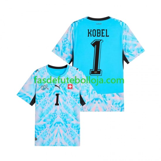 Camisola Guarda-redes 1º Equipamento Seleção Suíça Gregor Kobel 1 World Cup 2026 Manga Curta ,Homem