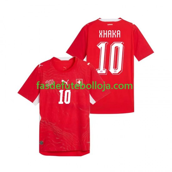 Camisola 1º Equipamento Seleção Suíça Granit Xhaka 10 World Cup 2026 Manga Curta ,Homem