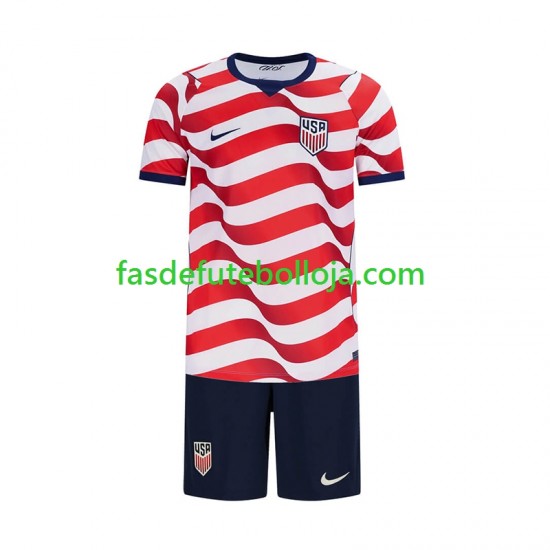 Camisola 1º Equipamento Seleção Estados Unidos World Cup 2026 Manga Curta ,Criança