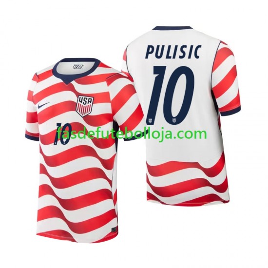 Camisola 1º Equipamento Seleção Estados Unidos Christian Pulisic 10 World Cup 2026 Manga Curta ,Homem