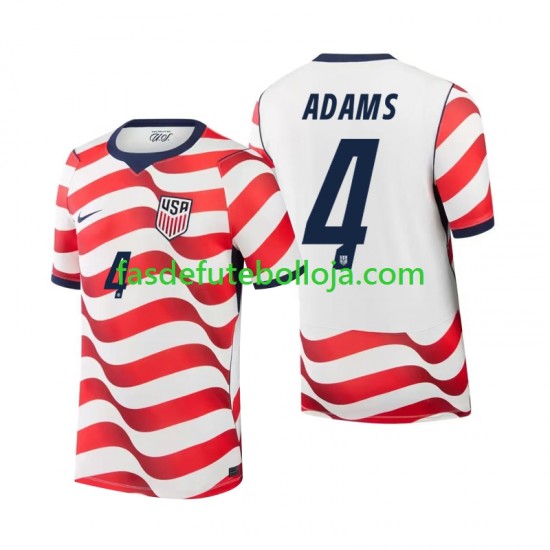 Camisola 1º Equipamento Seleção Estados Unidos Tyler Adams 4 World Cup 2026 Manga Curta ,Homem