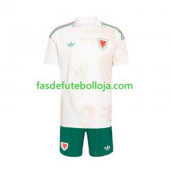 Camisola 2º Equipamento Seleção Galesa World Cup 2026 Manga Curta ,Criança
