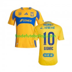 Camisola 1º Equipamento Tigres UANL Gignac 10 2024-2025 Manga Curta ,Homem