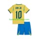 Camisola 1º Equipamento Seleção Brasileira Vinicius Junior 10 World Cup 2026 Manga Curta ,Criança