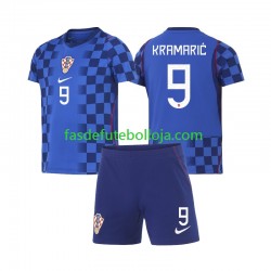 Camisola 2º Equipamento Seleção Croata Andrej Kramaric 9 World Cup 2026 Manga Curta ,Criança