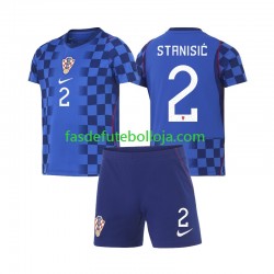 Camisola 2º Equipamento Seleção Croata Josip Stanisic 2 World Cup 2026 Manga Curta ,Criança
