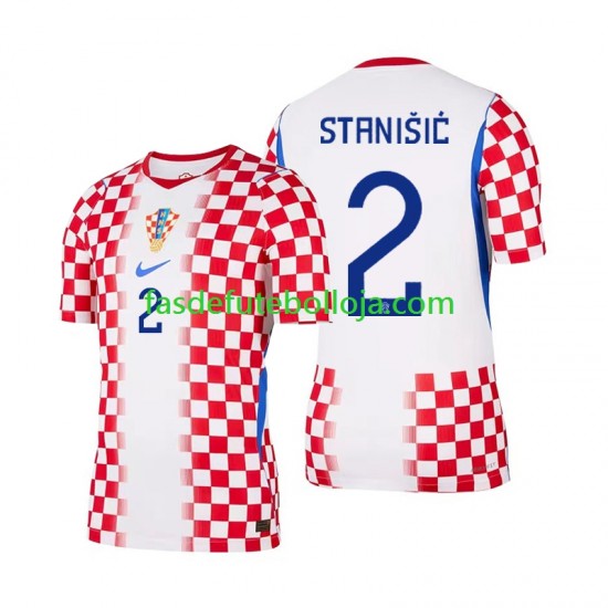 Camisola 1º Equipamento Seleção Croata Josip Stanisic 2 World Cup 2026 Manga Curta ,Homem