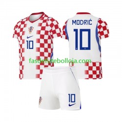 Camisola 1º Equipamento Seleção Croata Modrić Luka 10 World Cup 2026 Manga Curta ,Criança