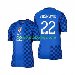 Camisola 2º Equipamento Seleção Croata Luka Vuskovic 22 World Cup 2026 Manga Curta ,Homem