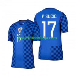 Camisola 2º Equipamento Seleção Croata Petar Sucic 17 World Cup 2026 Manga Curta ,Homem