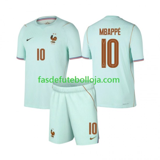 Camisola 2º Equipamento Seleção Francesa Mbappé Kylian 10 World Cup 2026 Manga Curta ,Criança