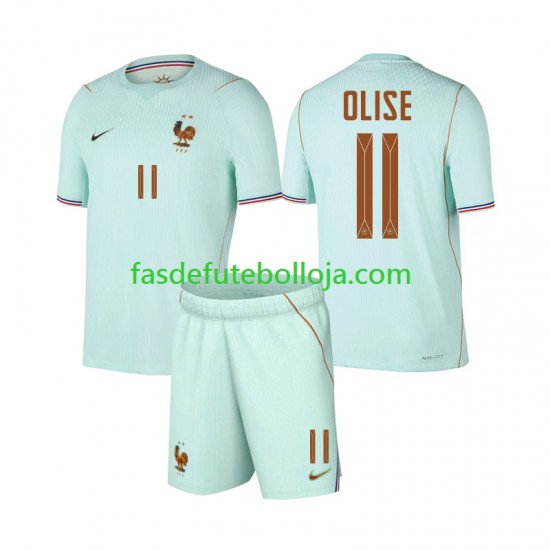 Camisola 2º Equipamento Seleção Francesa Michael Olise 11 World Cup 2026 Manga Curta ,Criança