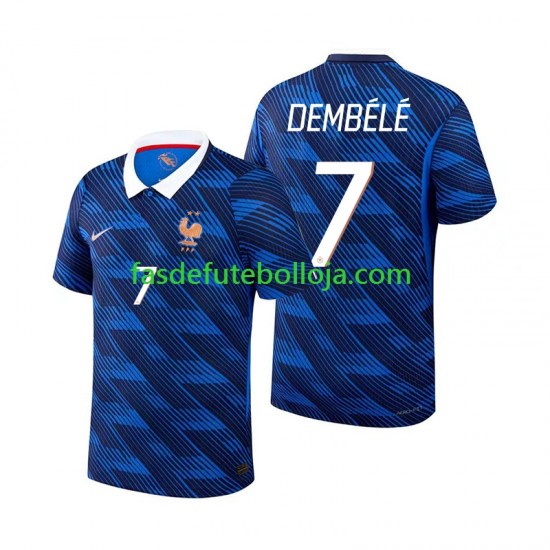 Camisola 1º Equipamento Seleção Francesa Ousmane Dembele 7 World Cup 2026 Manga Curta ,Homem