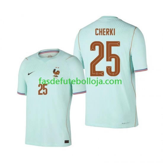 Camisola 2º Equipamento Seleção Francesa Rayan Cherki 25 World Cup 2026 Manga Curta ,Homem