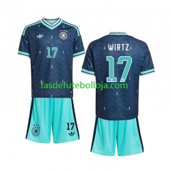 Camisola 2º Equipamento Seleção Alemã Florian Wirtz 17 World Cup 2026 Manga Curta ,Criança