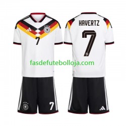 Camisola 1º Equipamento Seleção Alemã Kai Havertz 7 World Cup 2026 Manga Curta ,Criança